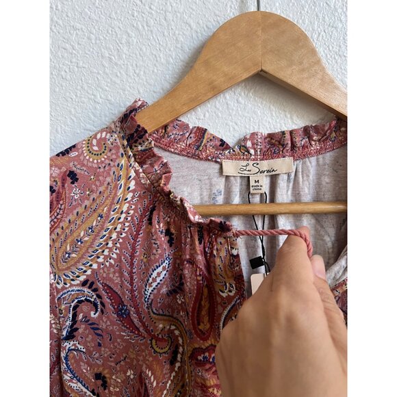 NWT Stitch Fix abstract print pink loose fitting top size medium - Picture 3 of 7